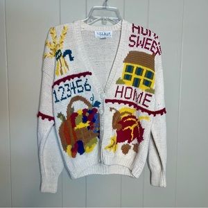 Vintage studio Michelle Stuart home sweet home 90’s sweater cardigan knit medium